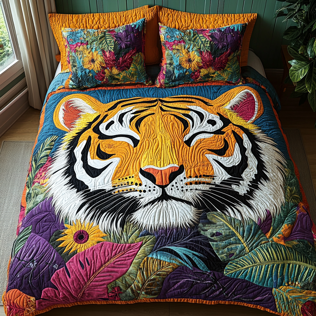 Regal Roar Quilted Bedding Set - Single (59" x 70")