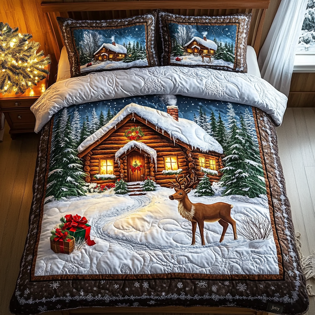 Reindeer Magic Quilted Bedding Set - Single (59" x 70")