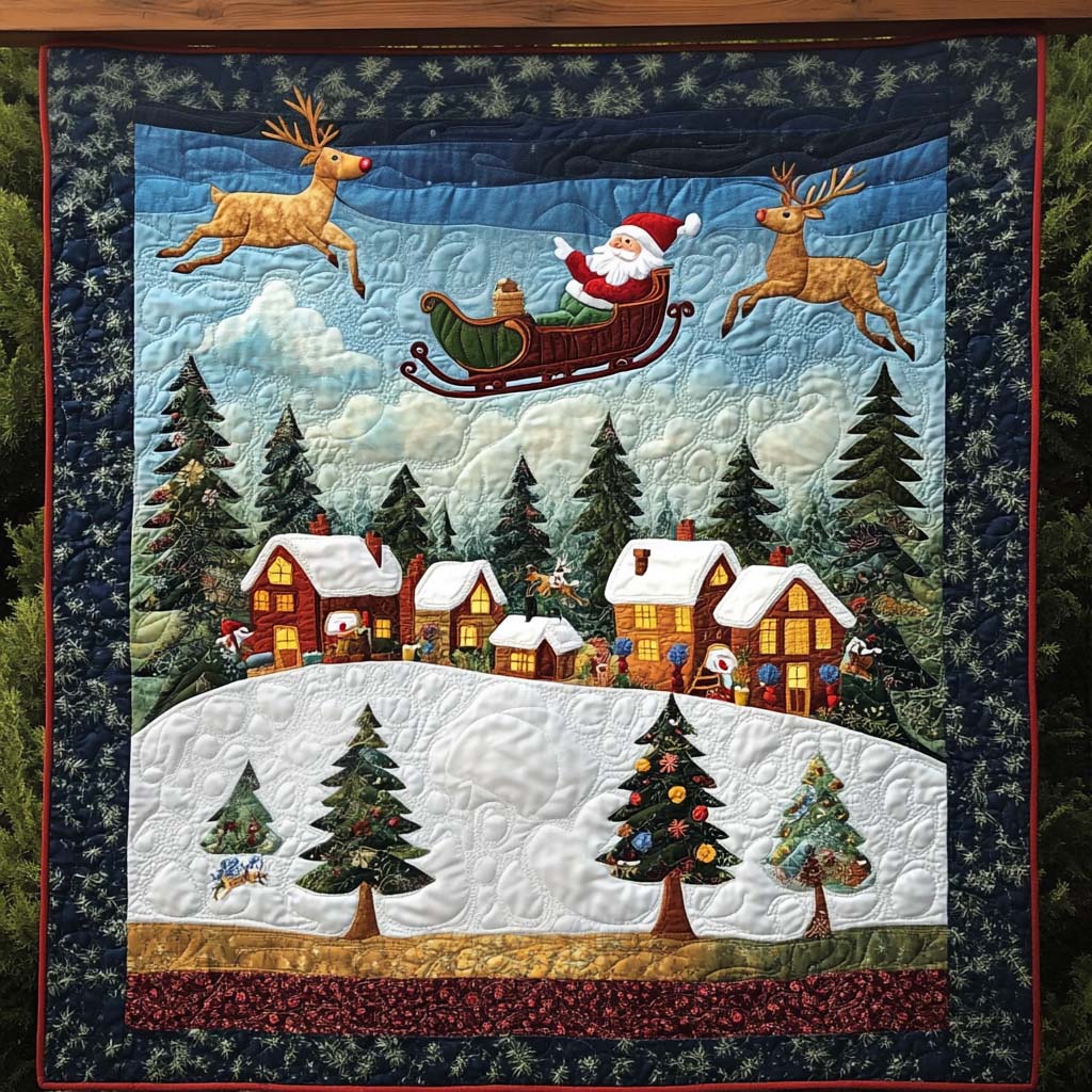 Reindeer Magic Quilted Blanket - Throw (55" x 60")