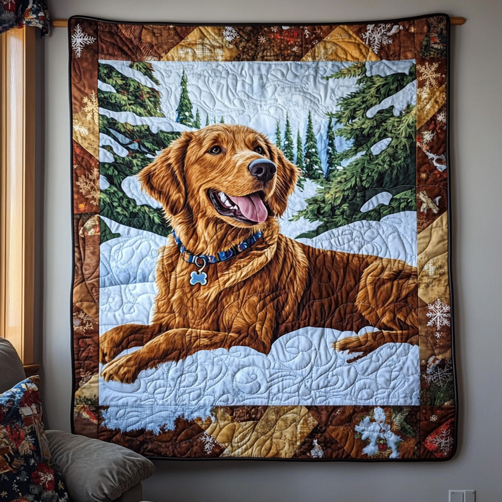 Retriever Sunrise Quilted Blanket - Throw (55" x 60")