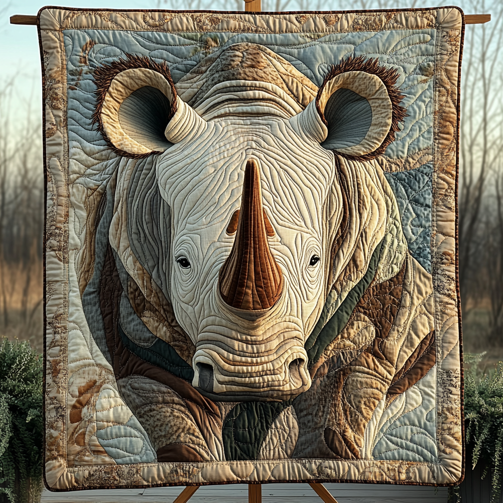 Rhino Journey Quilted Blanket - Throw (55" x 60")