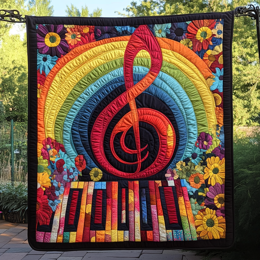 Rhythm Journey Quilted Blanket - Throw (55" x 60")