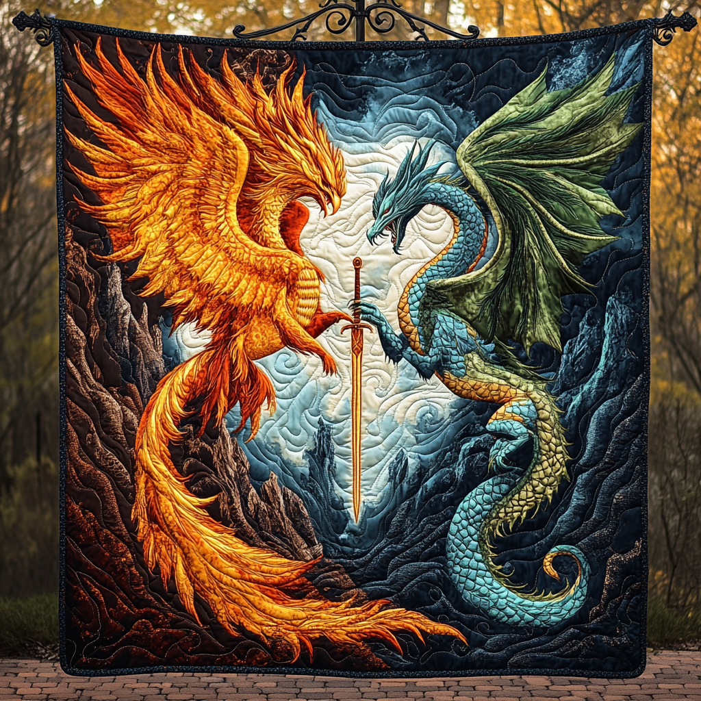 Rise from Ashes Quilted Blanket - Throw (55" x 60")