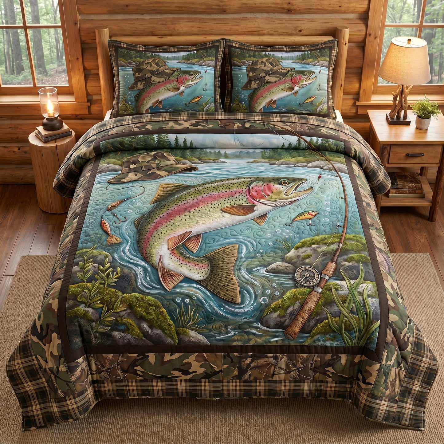 River Legacy 3-Piece Quilted Bedding Set - Single (59" x 70")
