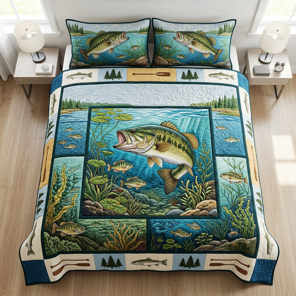 River Trophy 3-Piece Quilted Bedding Set - Single (59" x 70")