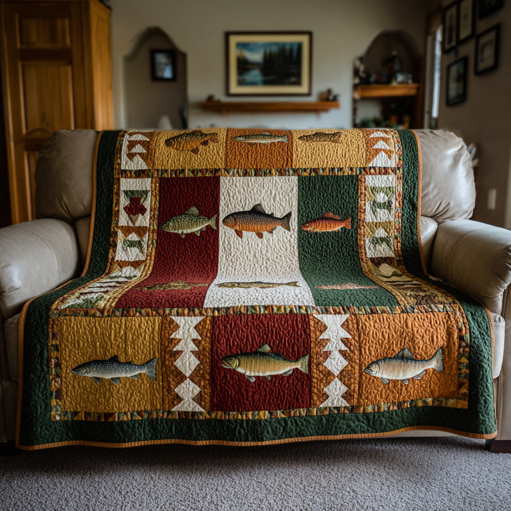 River Trout Stripe Quilted Blanket - Baby (30" x 40") - Pack 1