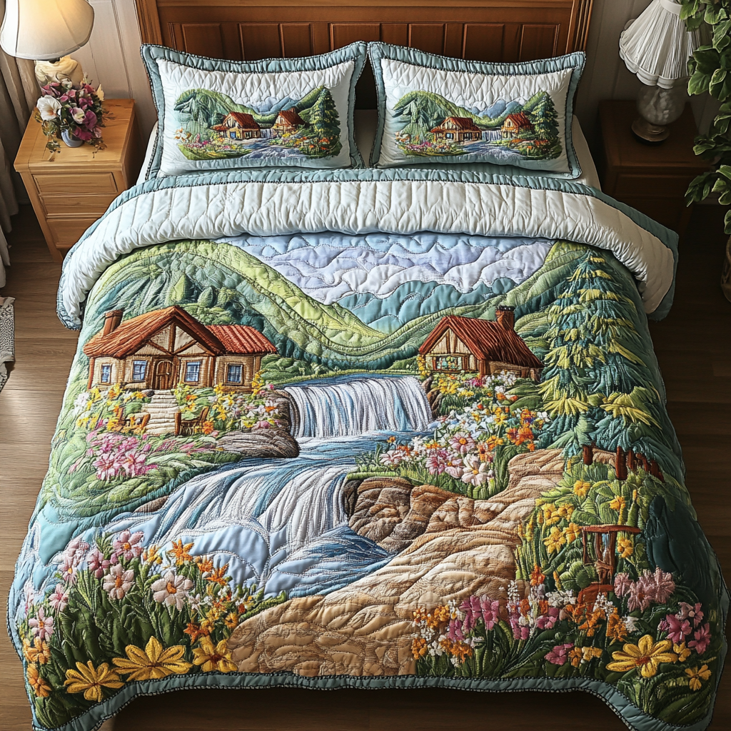 River View 3-Piece Quilted Bedding Set - Single (59" x 70")