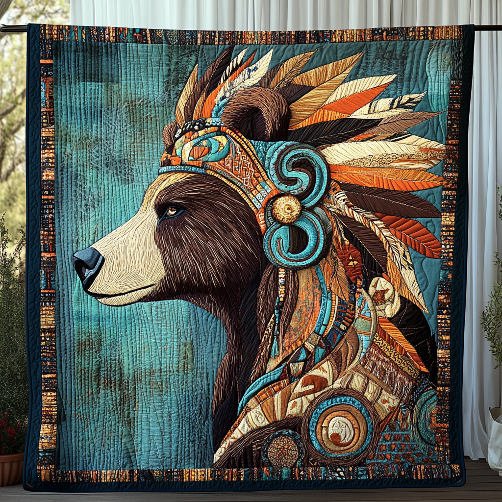 River of Ancestors Quilted Blanket - Throw (55" x 60")