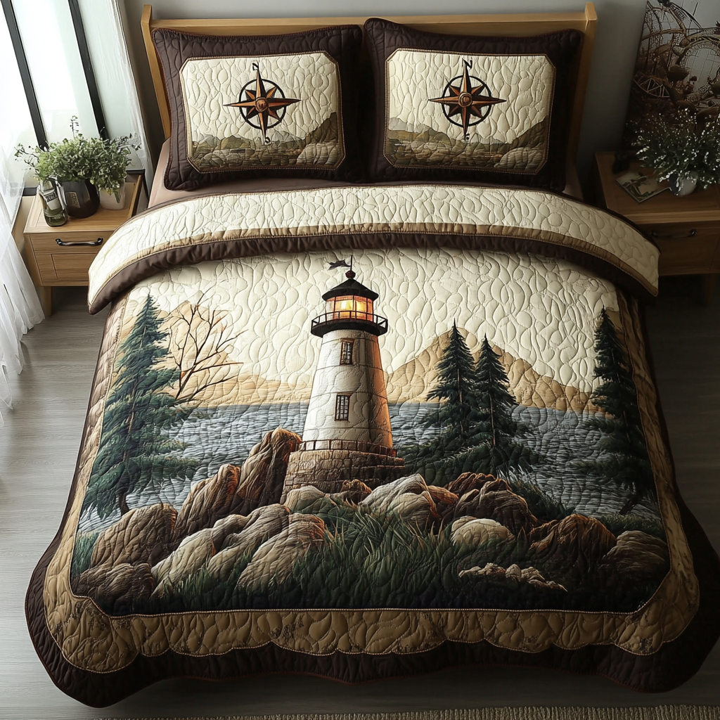 Rocky Light 3-Piece Quilted Bedding Set - Single (59" x 70")