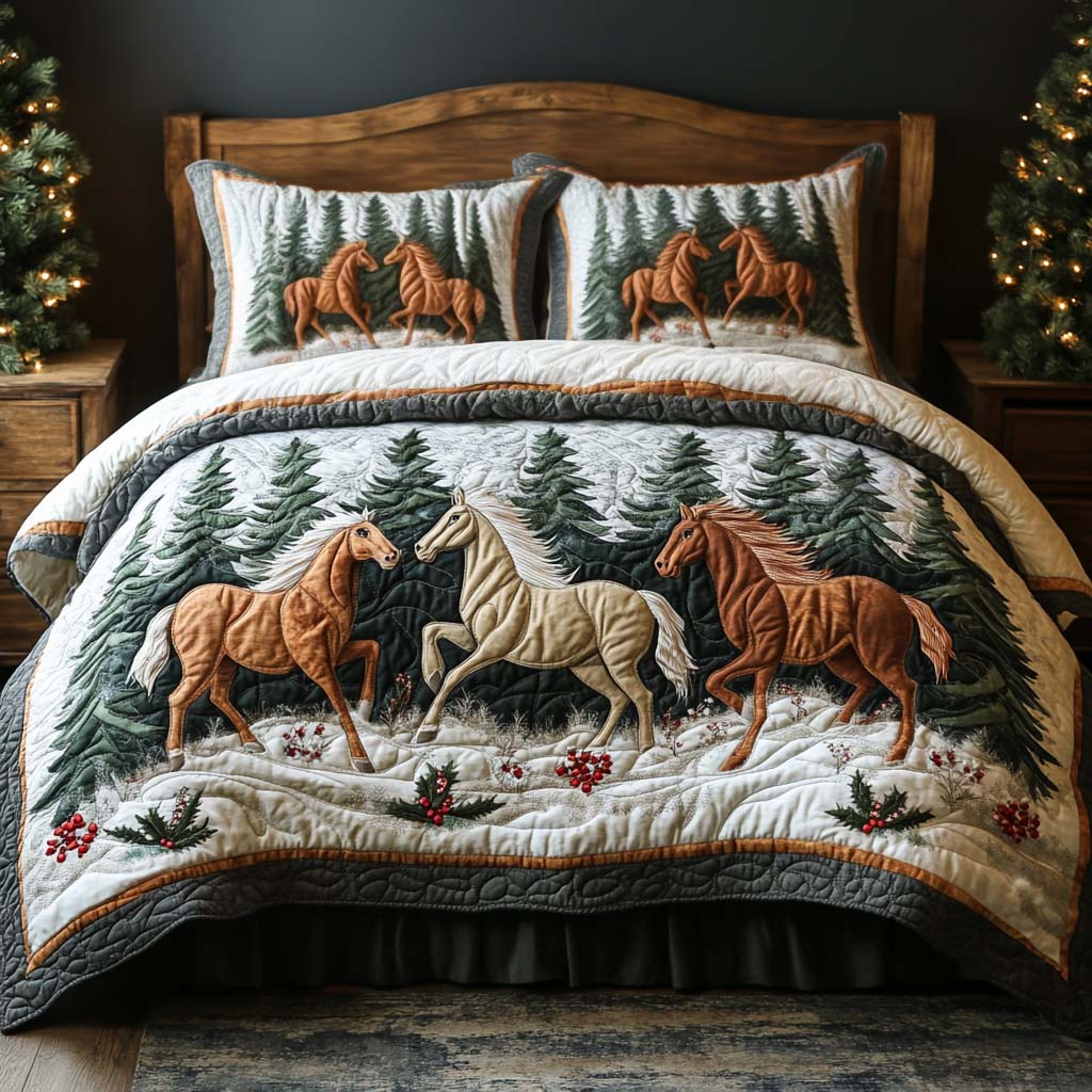 Rocky Mustang 3-Piece Quilted Bedding Set - Single (59" x 70")