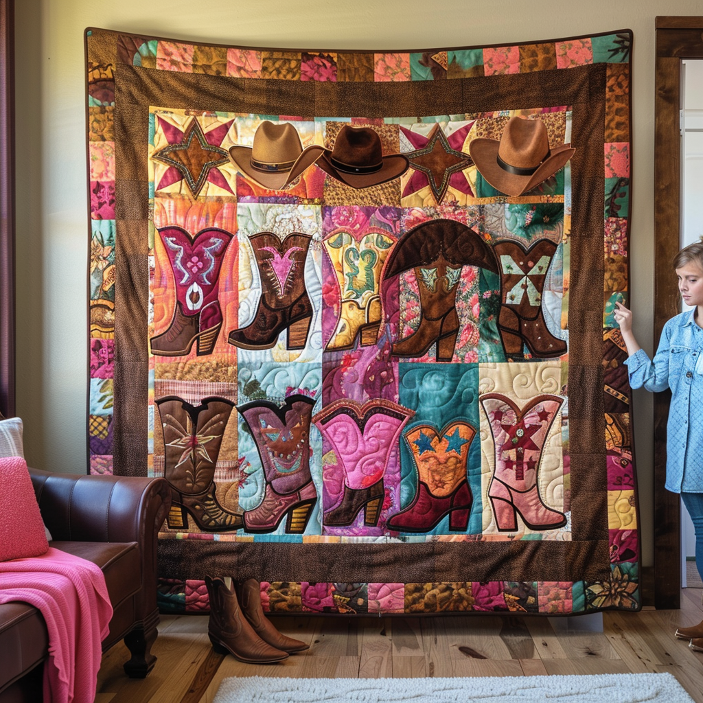Rodeo Queen Quilted Blanket - Throw (55" x 60")
