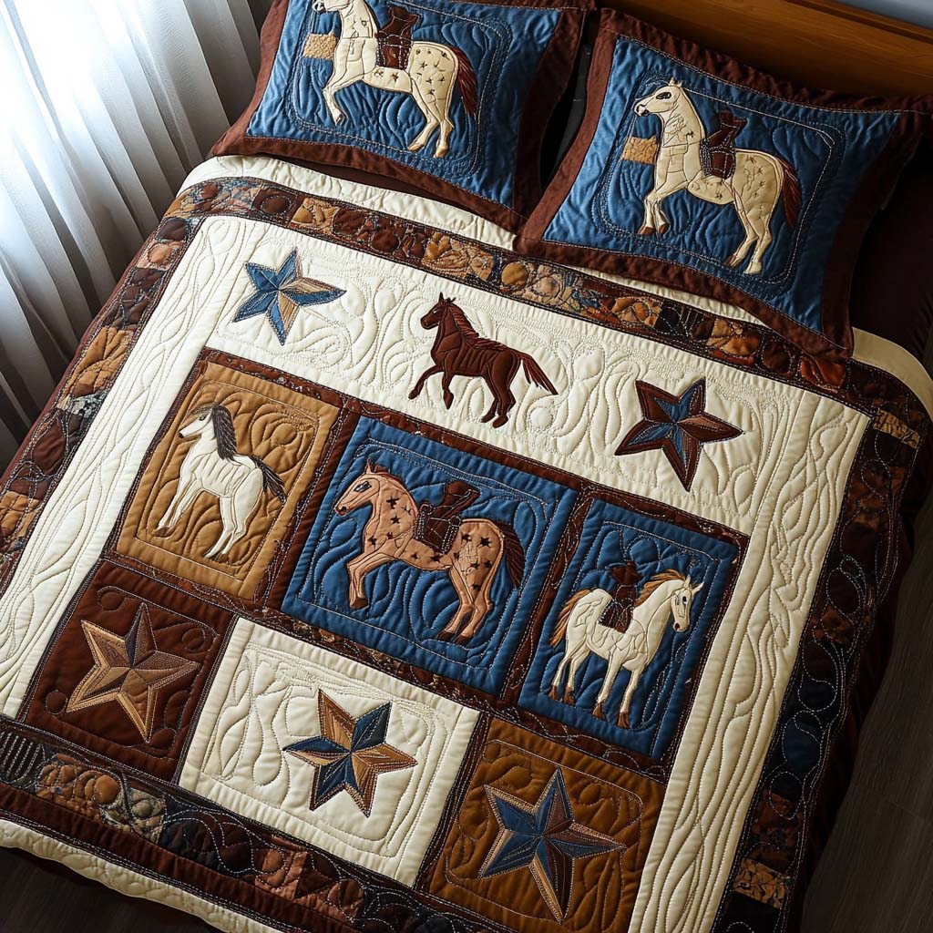 Rodeo Dreams 3-Piece Quited Bedding Set - Single (59" x 70")