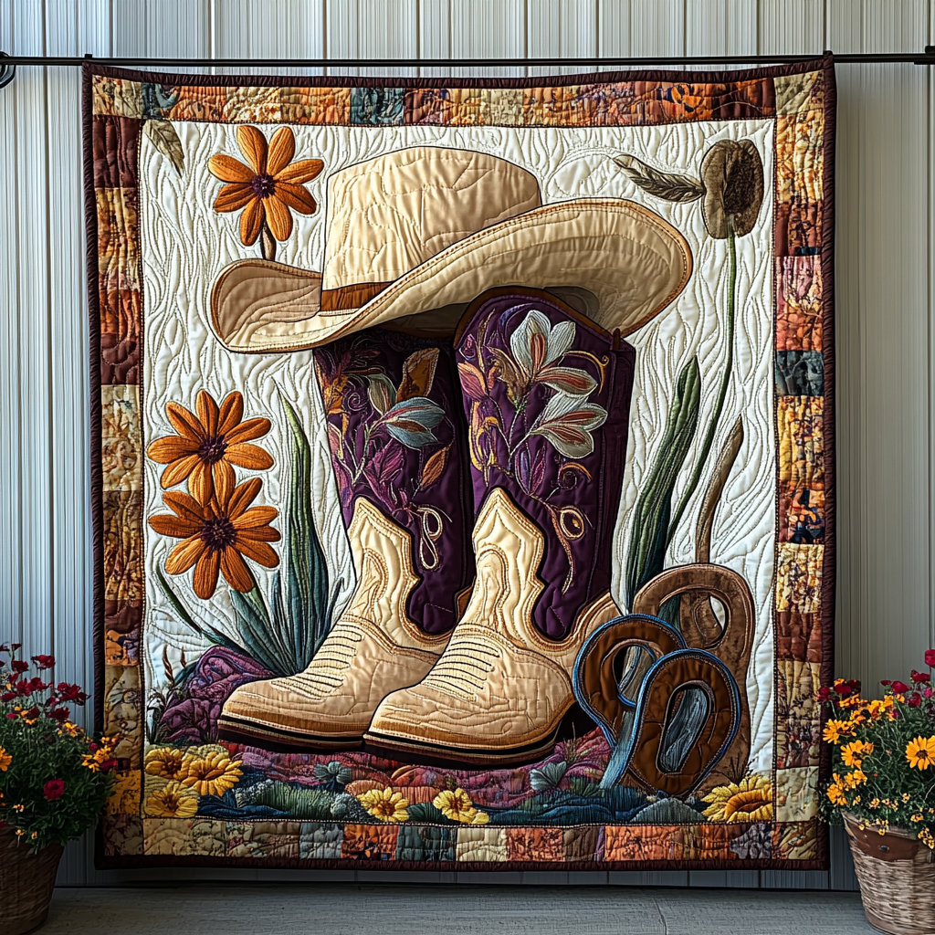 Rodeo Ready Quilted Blanket - Throw (55" x 60")
