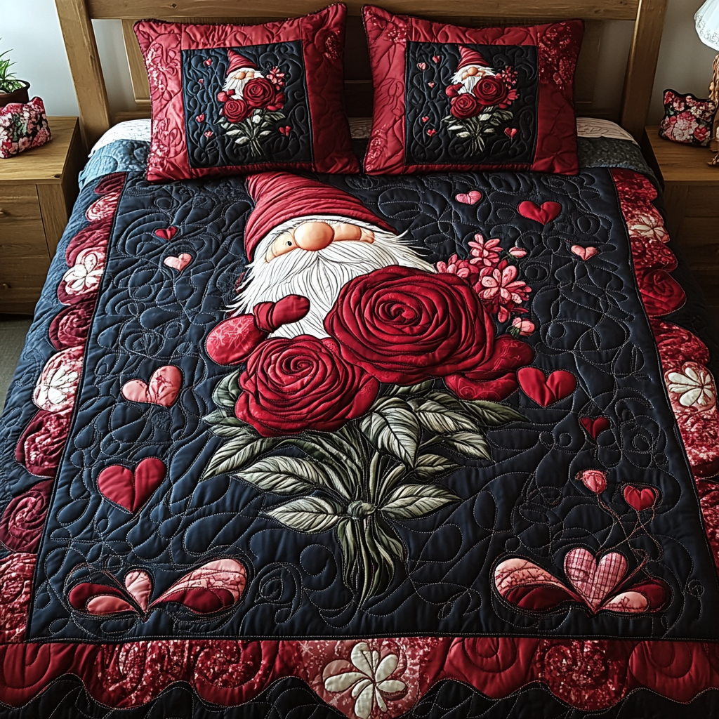 Romantic Bloom 3-Piece Quilted Bedding Set - Single (59" x 70")