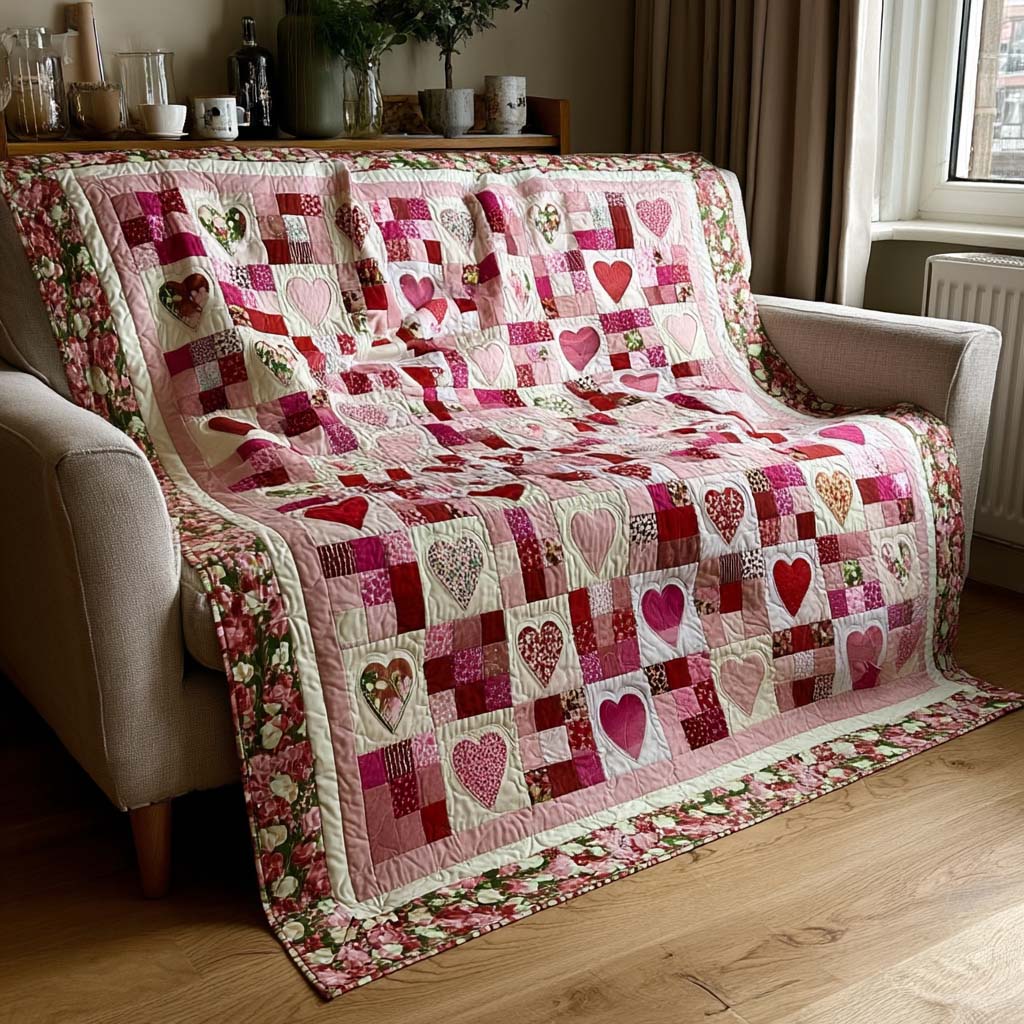 Romantic Heart Quilt Quilted Blanket - Baby (30" x 40") - Pack 1