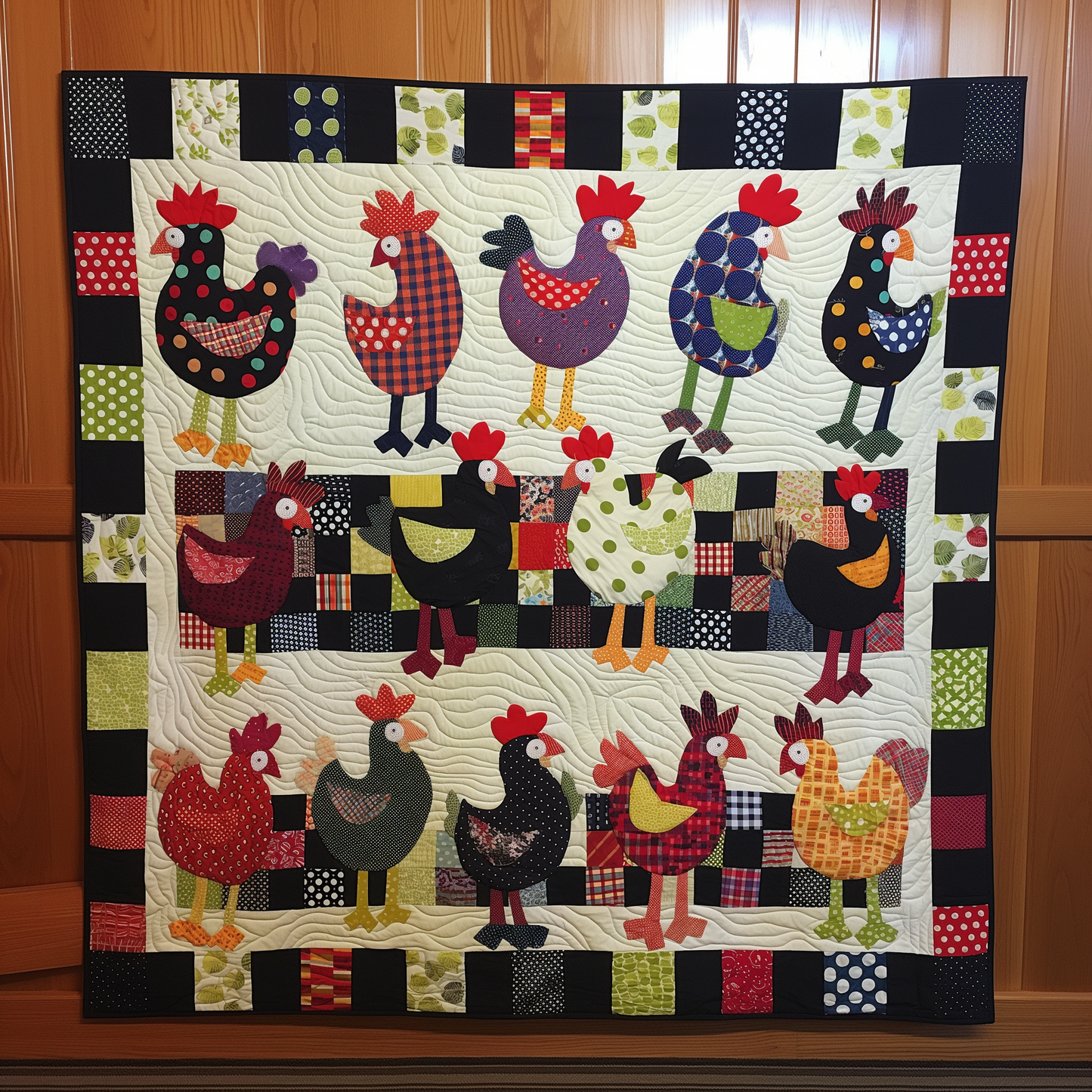 Rooster Rhapsody Quilted Blanket - Throw (55" x 60")