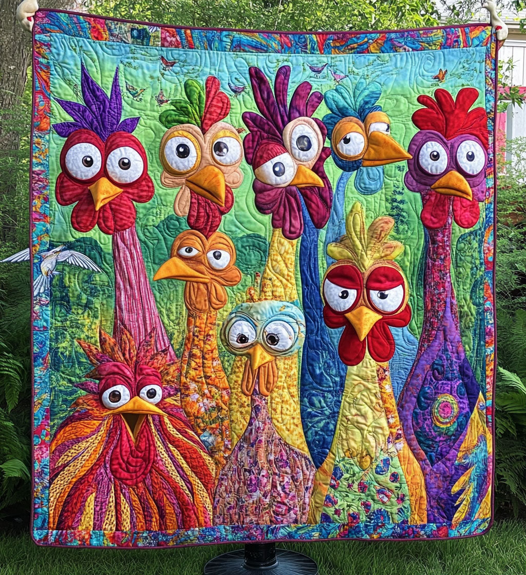 Rooster Riot Quilted Blanket - Throw (55" x 60")