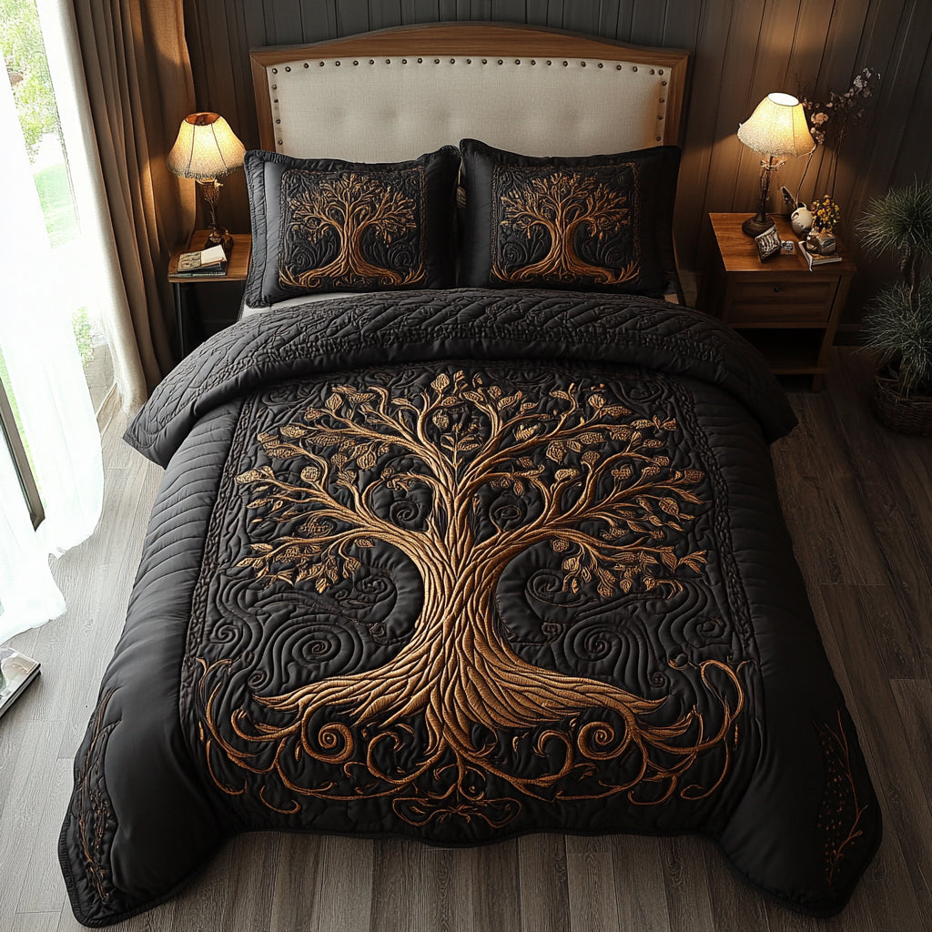 Rooted Spirit 3-Piece Quilted Bedding Set - Single (59" x 70")