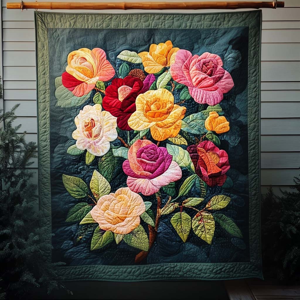 Rose Elegance Quilted Blanket - Throw (55" x 60")