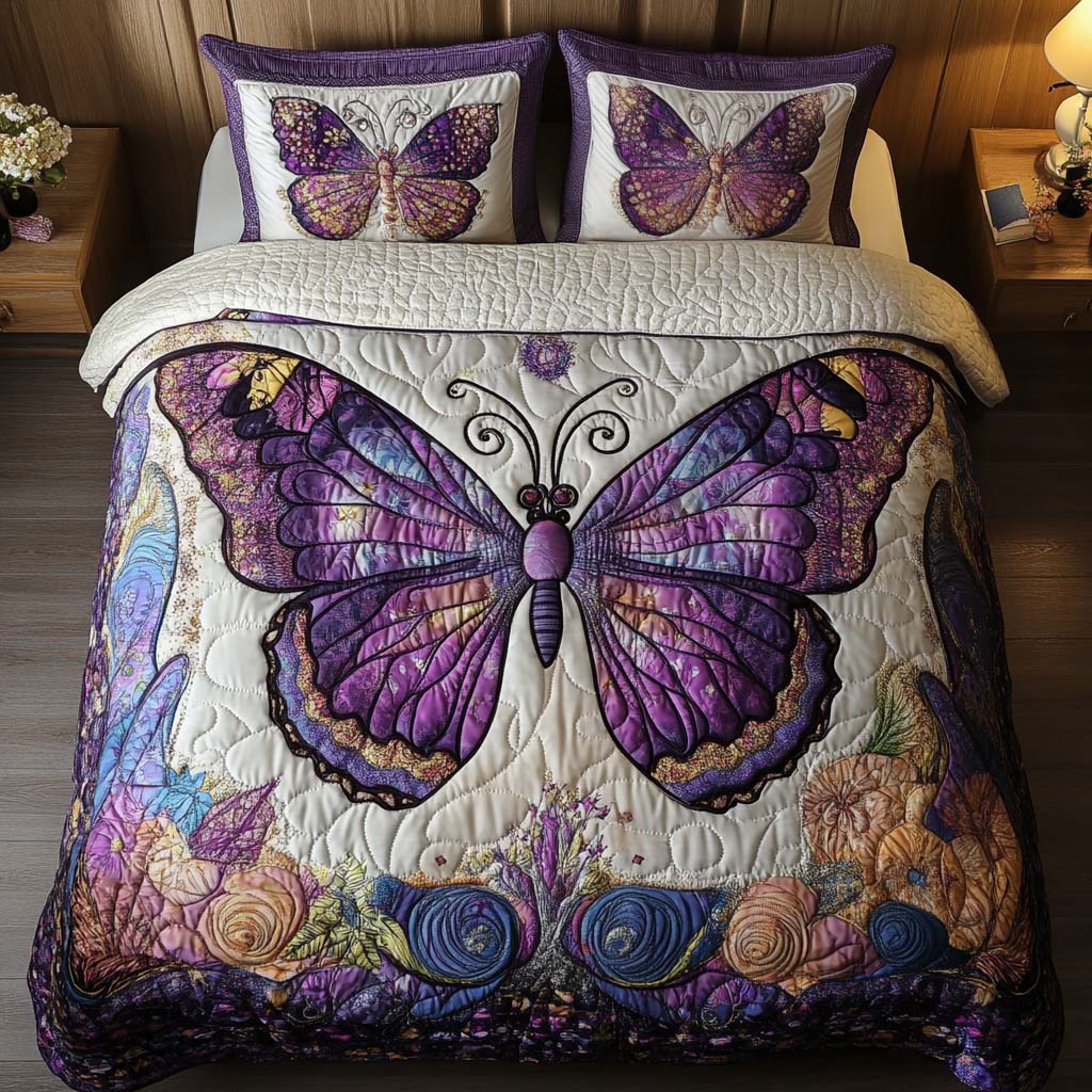 Royal Amethyst 3-Piece Quilted Bedding Set - Single (59" x 70")