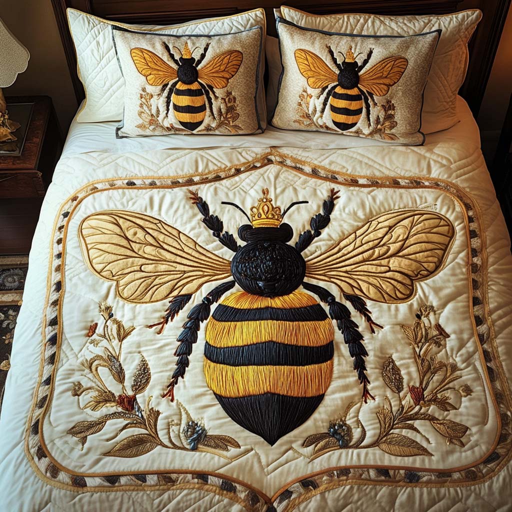 Royal Hive 3-Piece Quilted Bedding Set - Single (59" x 70")