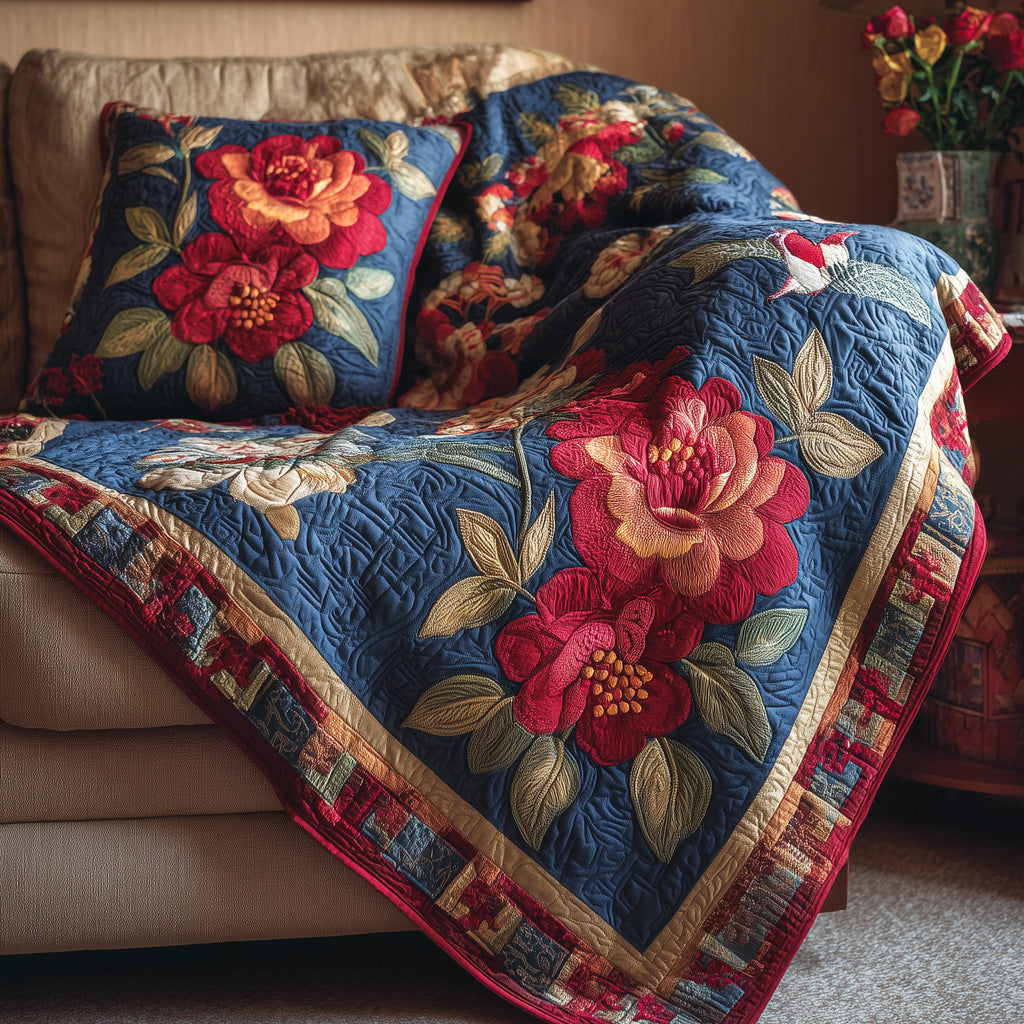 Royal Lotus Bloom Quilted Blanket - Baby (30" x 40") - Pack 1