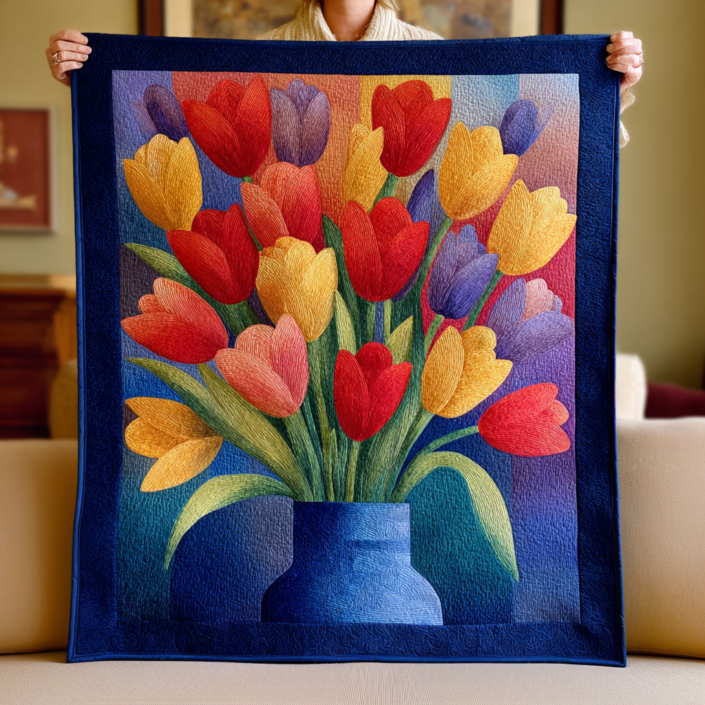 Royal Tulip Vase Quilted Blanket - Baby (30" x 40") - Pack 1