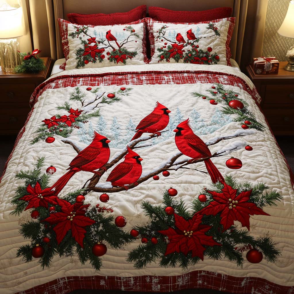 Ruby Reflections 3-Piece Quilted Bedding Set - Single (59" x 70")