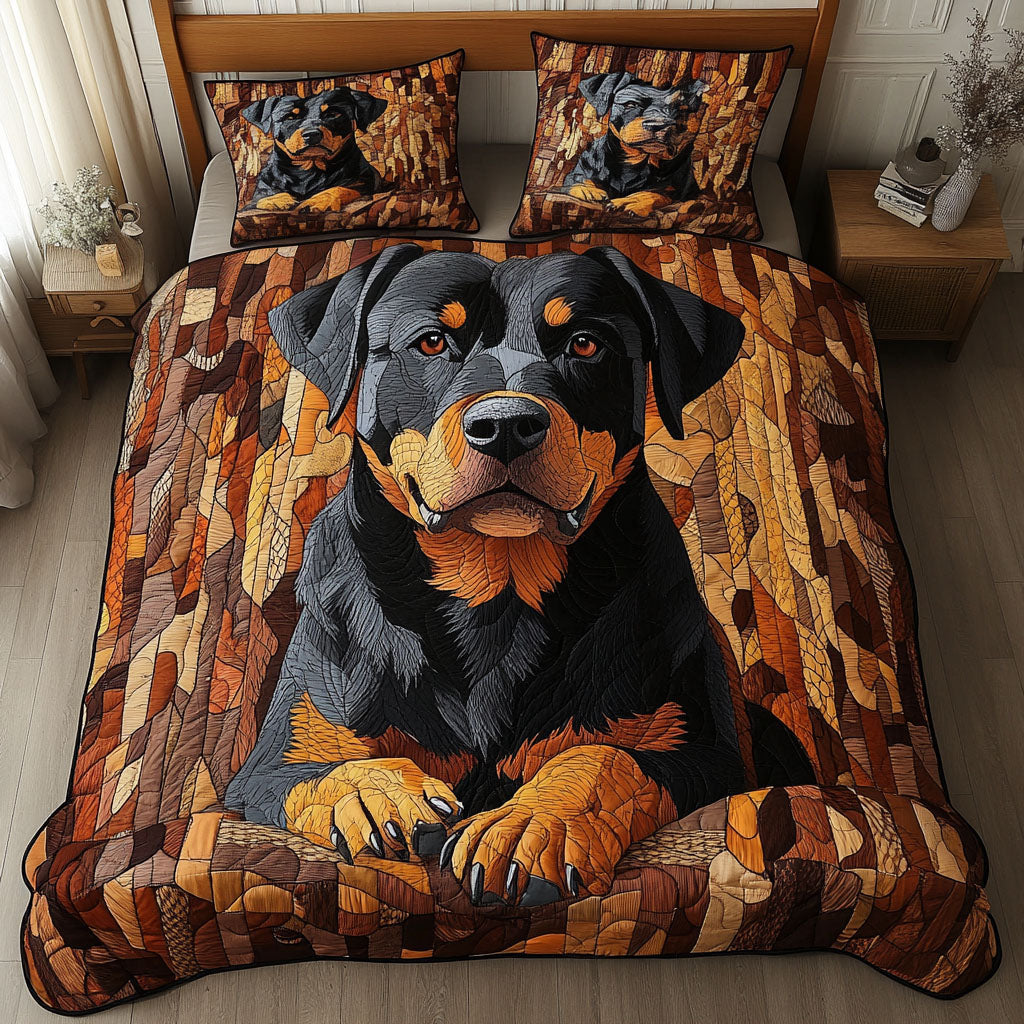 Rustic Alpha 3-Piece Quilted Bedding Set - Single (59" x 70")