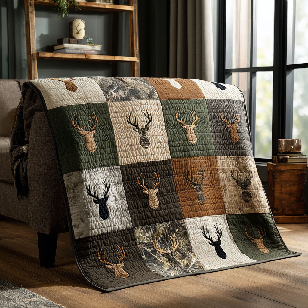 Rustic Antlers Quilted Blanket - Baby (30" x 40") - Pack 1