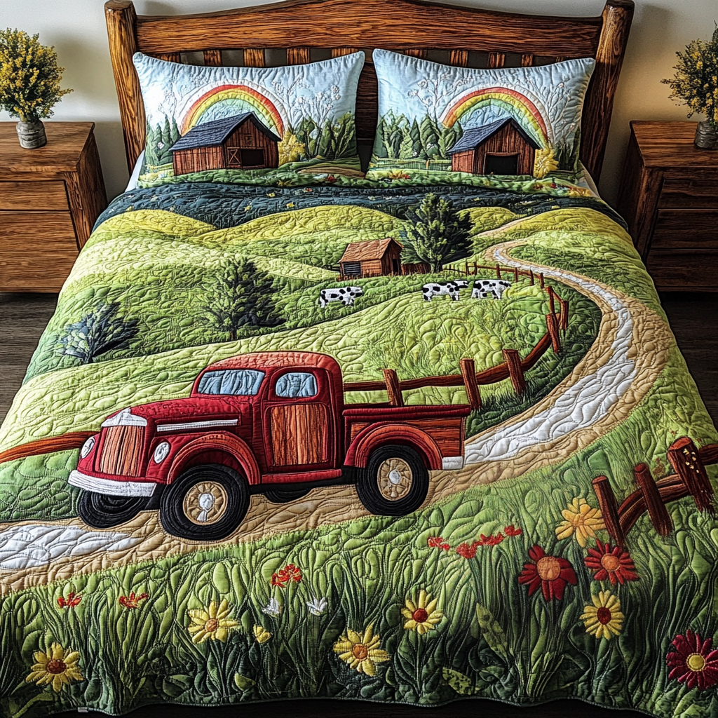 Rustic Charm 3-Piece Quilted Bedding Set - Single (59" x 70")