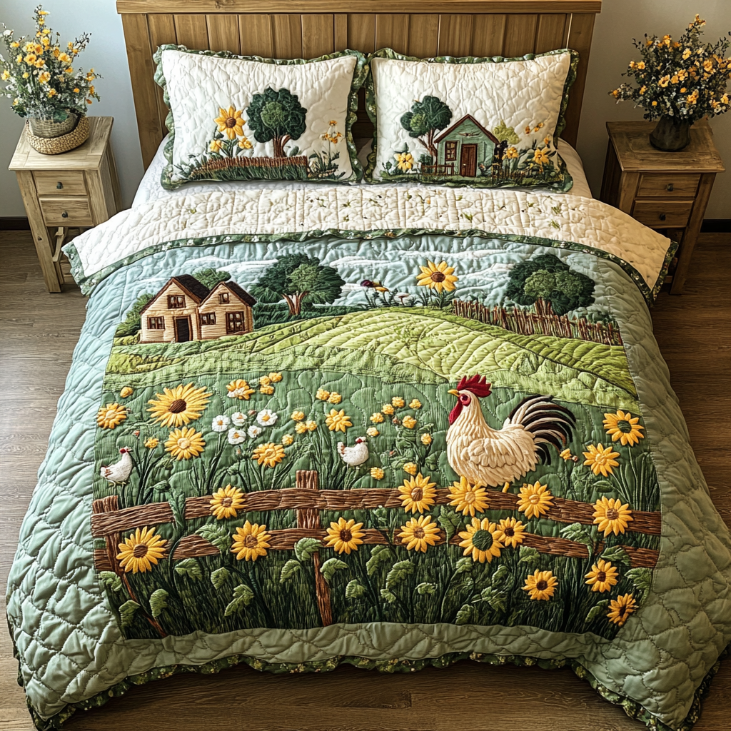Rustic Comfort 3-Piece Quilted Bedding Set - Single (59" x 70")
