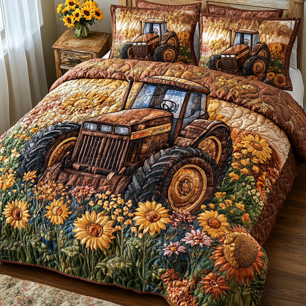 Rustic Fields 3-Piece Quilted Bedding Set - Single (59" x 70")