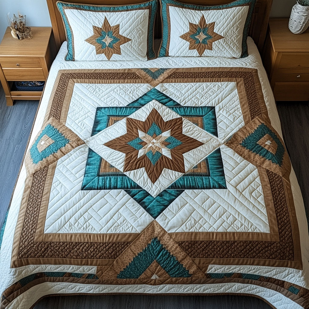 Rustic Glow 3-Piece Quilted Bedding Set - Single (59" x 70")