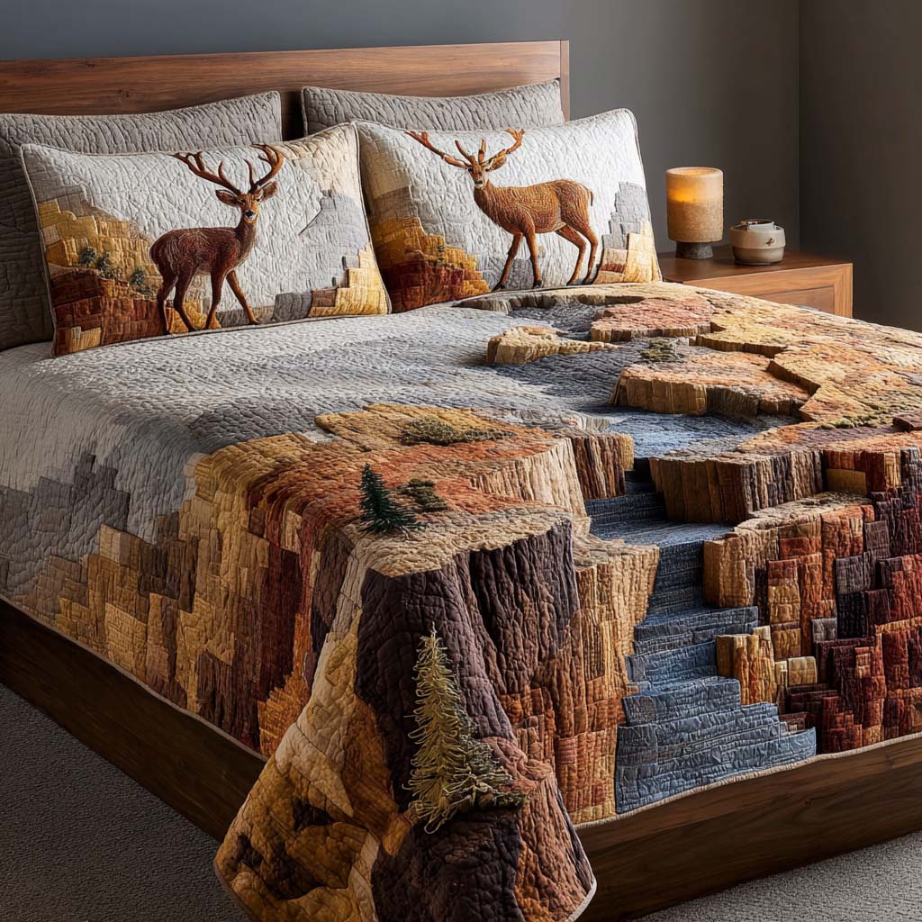 Rustic Haven 3-Piece Quilted Bedding Set - Single (59" x 70")