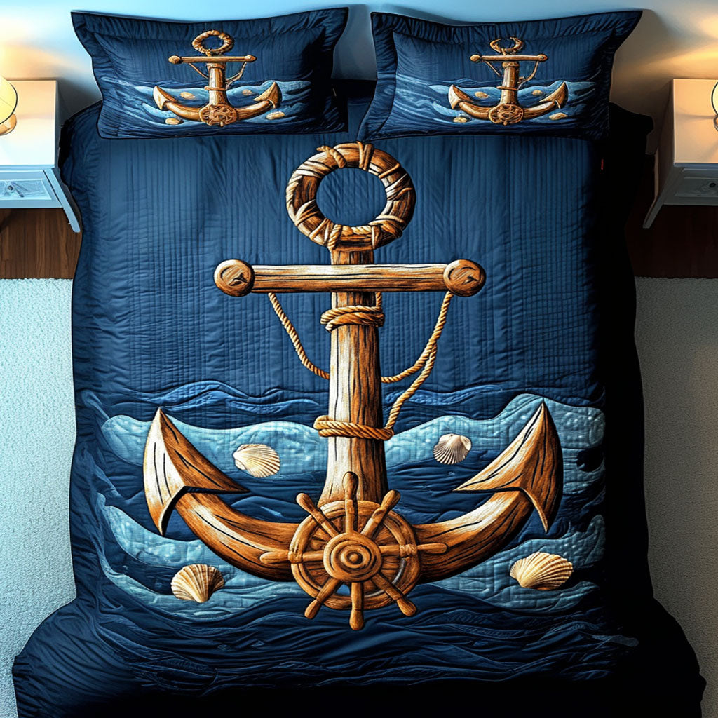 Rustic Helm 3-Piece Quilted Bedding Set - Single (59" x 70")