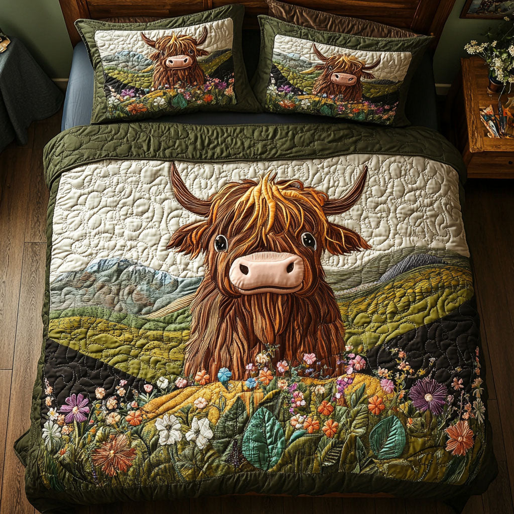 Rustic Herd 3-Piece Quilted Bedding Set - Single (59" x 70")