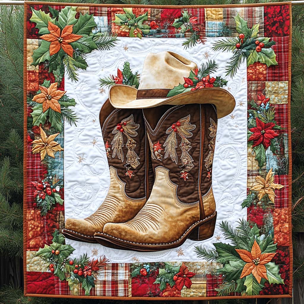 Rustic Holiday Quilted Blanket - Throw (55" x 60")