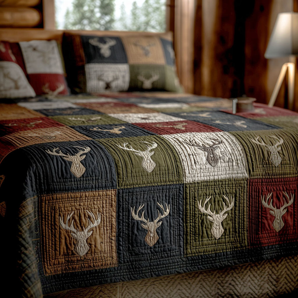 Rustic Hoof Haven 3-Piece Quilted Bedding Set - Single (59" x 70")