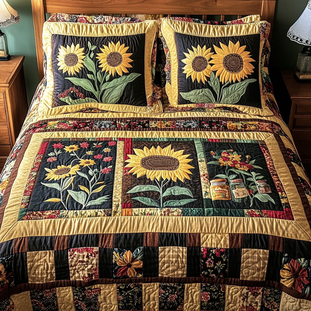 Rustic Light 3-Piece Quilted Bedding Set - Single (59" x 70")