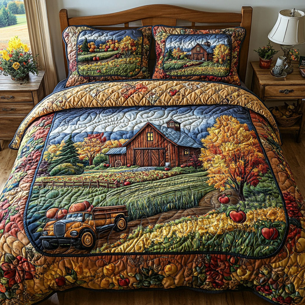 Rustic Pathway 3-Piece Quilted Bedding Set - Single (59" x 70")