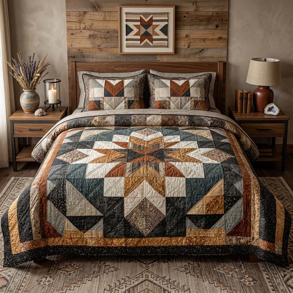 Rustic Prairie Patch 3-Piece Quilted Bedding Set - Single (59" x 70")