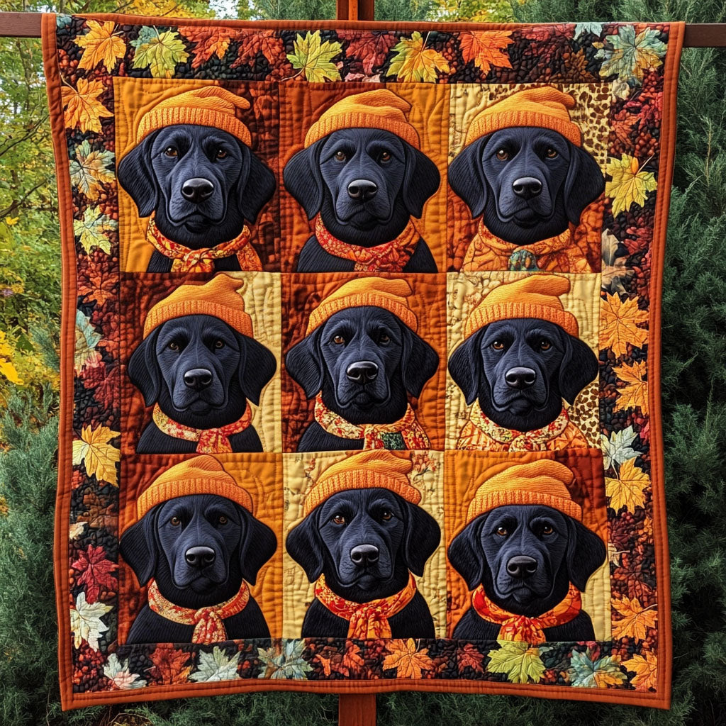 Rustic Retriever Quilted Blanket - Throw (55" x 60")