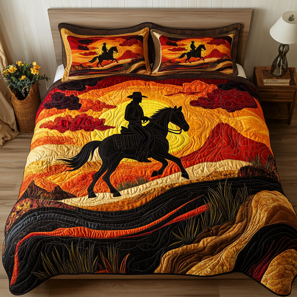 Rustic Rodeo 3-Piece Quilted Bedding Set - Single (59" x 70")