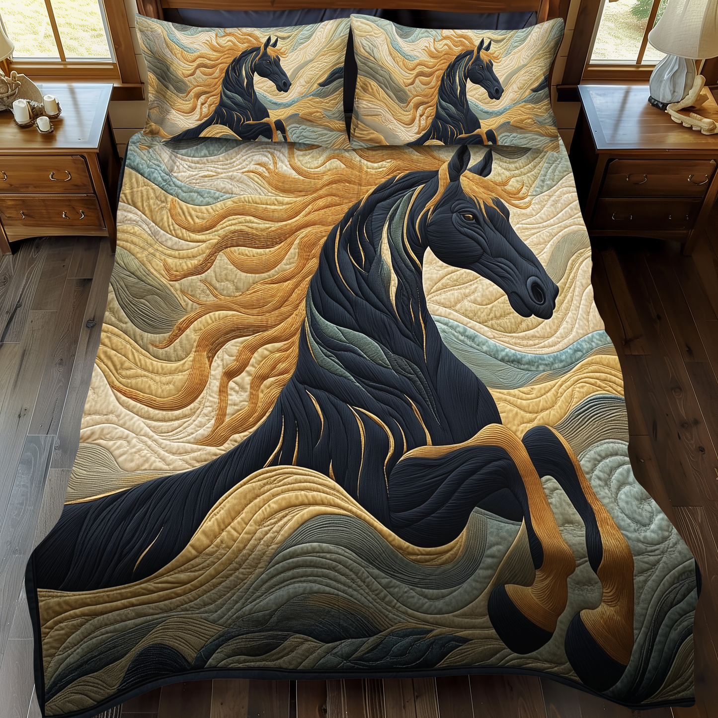 Rustic Rodeo Charm 3-Piece Quilted Bedding Set - Single (59" x 70")
