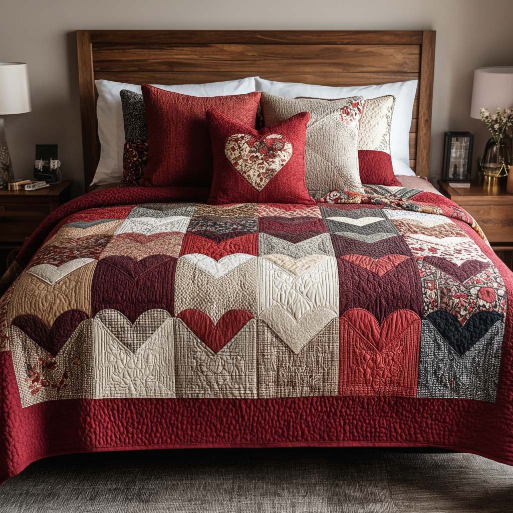 Rustic Romance 3-Piece Quilted Bedding Set - Single (59" x 70")