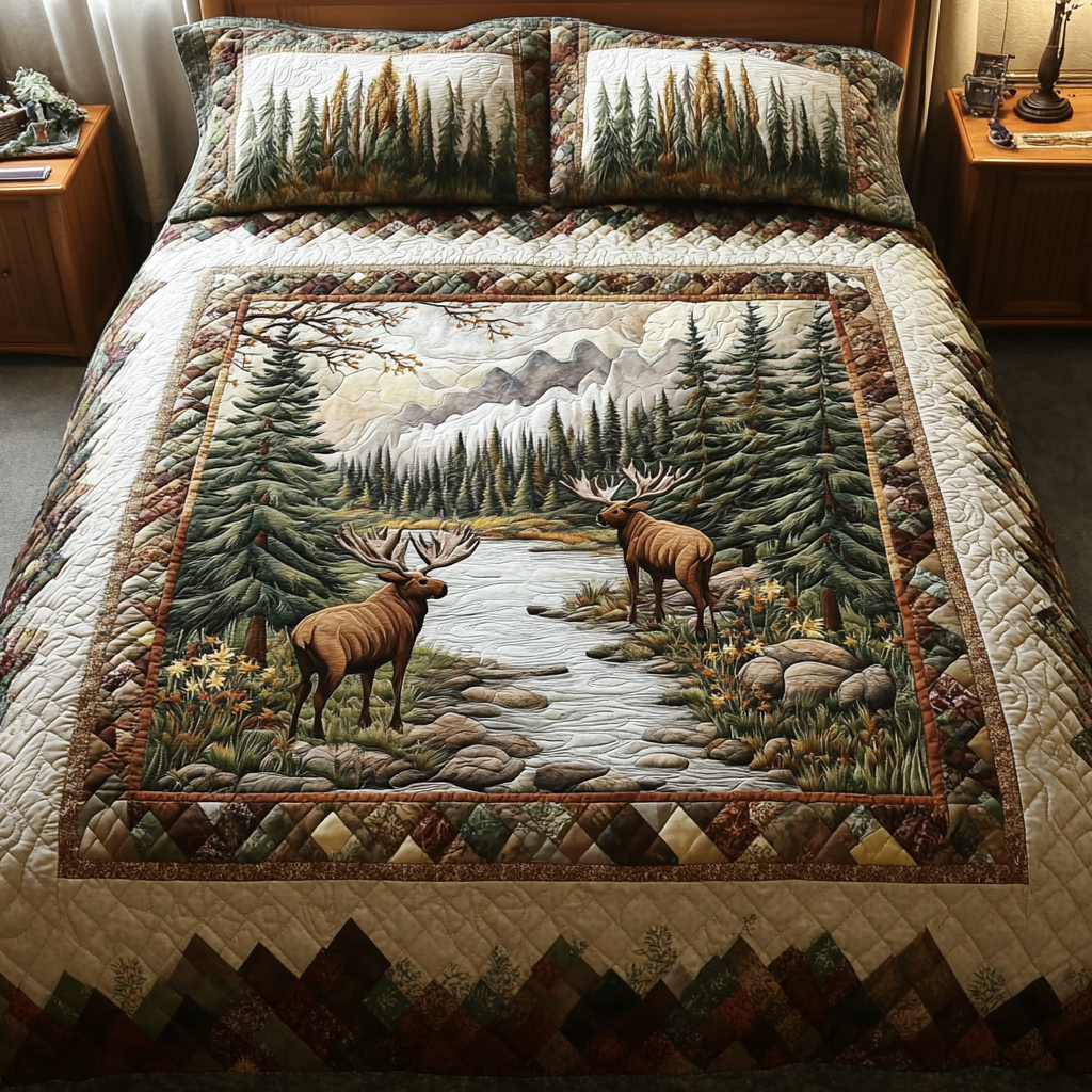 Rustic Serenity 3-Piece Quilted Bedding Set - Single (59" x 70")