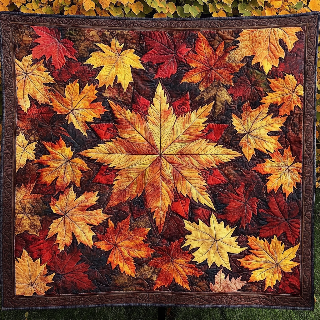 Rustling Leaves Reverie Quilted Blanket - Throw (55" x 60")