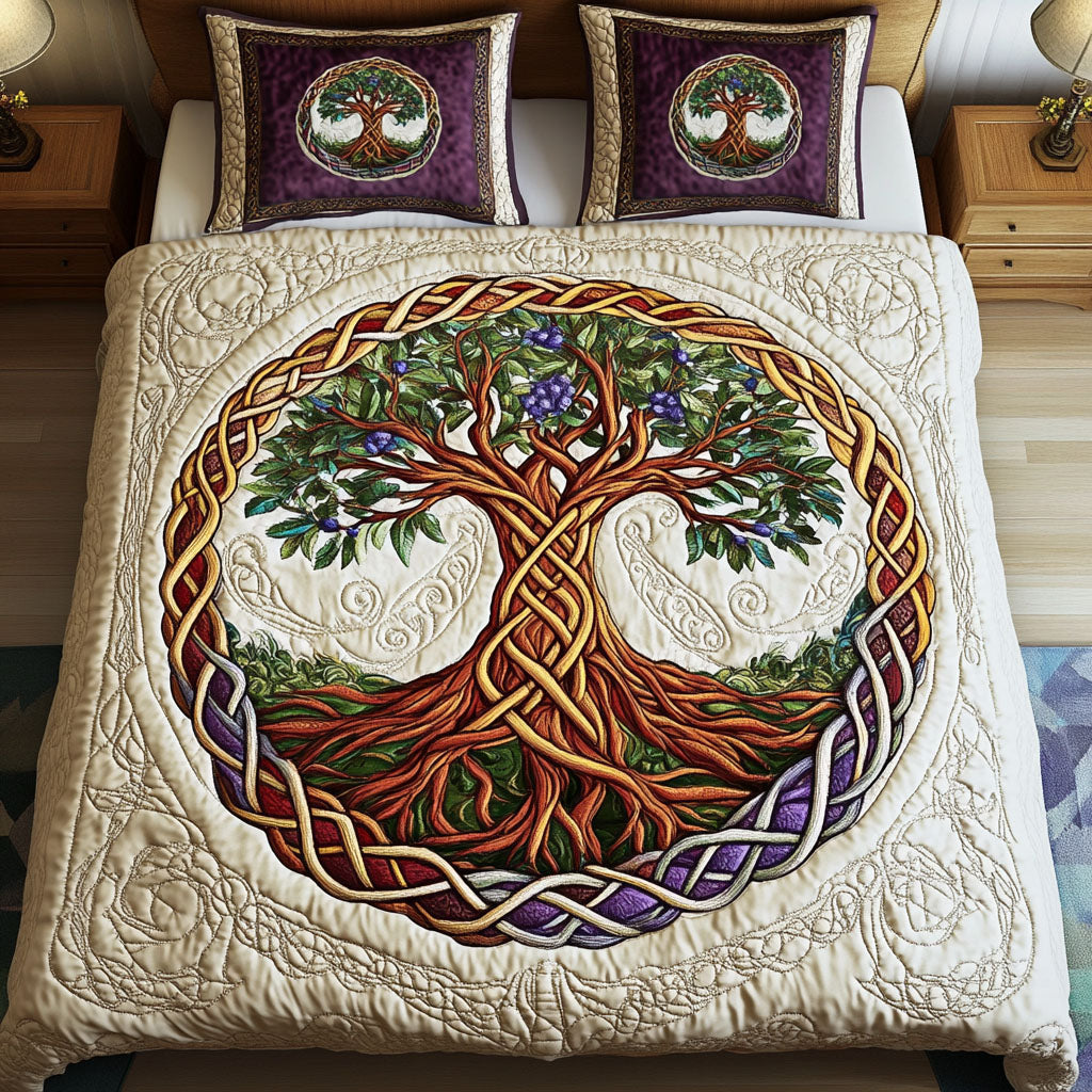 Sacred Connection 3-Piece Quilted Bedding Set - Single (59" x 70")