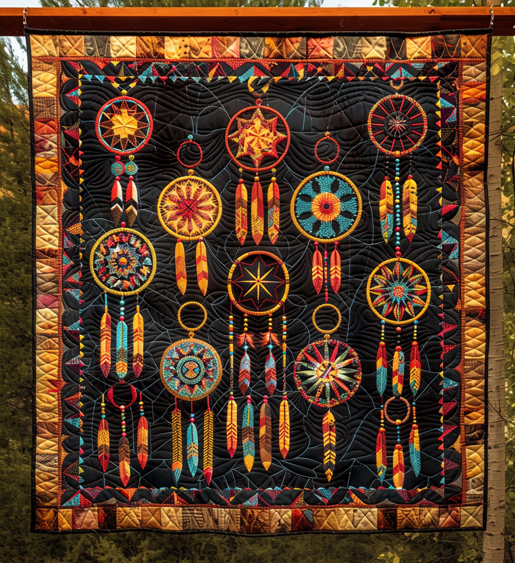 Sacred Circle Quilted Blanket - Throw (55" x 60")